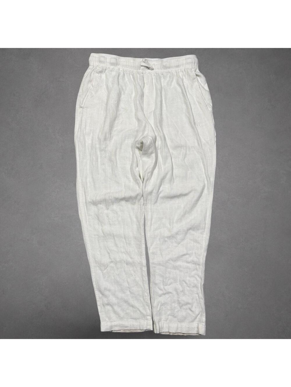 YoungLA White Linen Drawstring Pants Medium